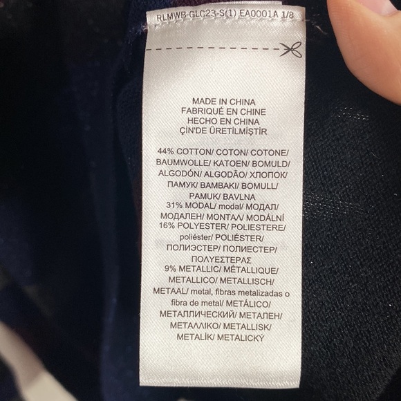 Lauren Ralph Lauren shimmering colorblock striped mockneck sweater size L - Picture 10 of 12